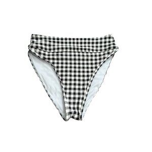 Freshwater Women's High Waist Swim Bottoms Size M Black White